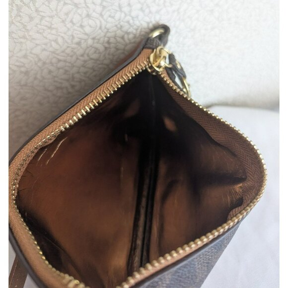 Michael Kors Monogram Chain Belt Bag Bum Bag Fanny Pack Small 554131 Brown Gold - Picture 7 of 9